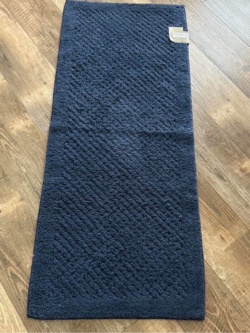 Home Collection Rectangle Diamond Accent Bedroom Hallway Rug Runner 48” Blue
